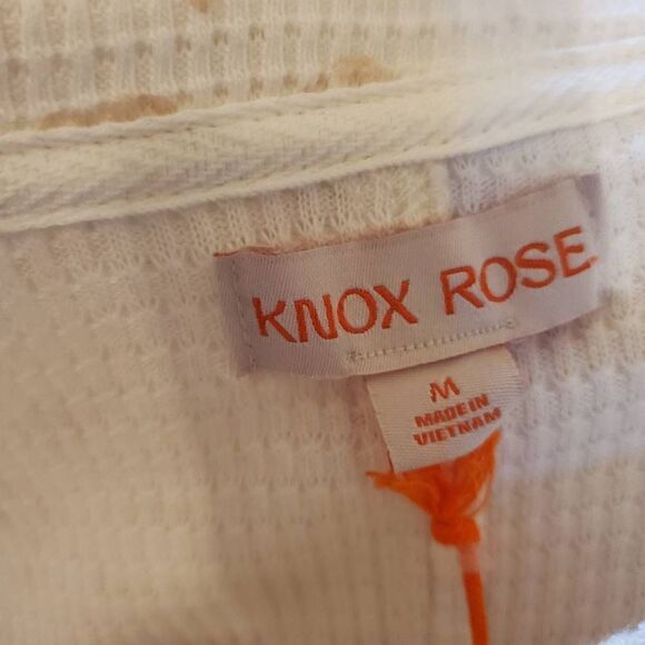NWT Knox Rose Cream and Tan Henley Top Size Medium - Picture 10 of 12